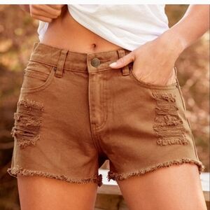 BILLABONG Driftaway Denim Shorts In Light Brown. Size 25 NWT